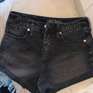 Black jean shorts